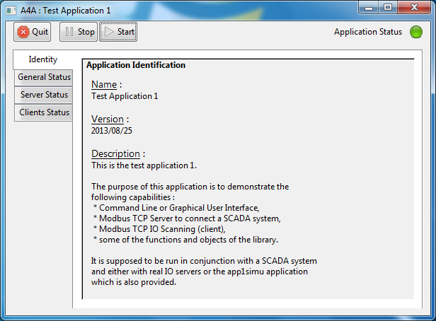 A4A App1 Onglet Identity sous Microsoft Windows 7(R)
